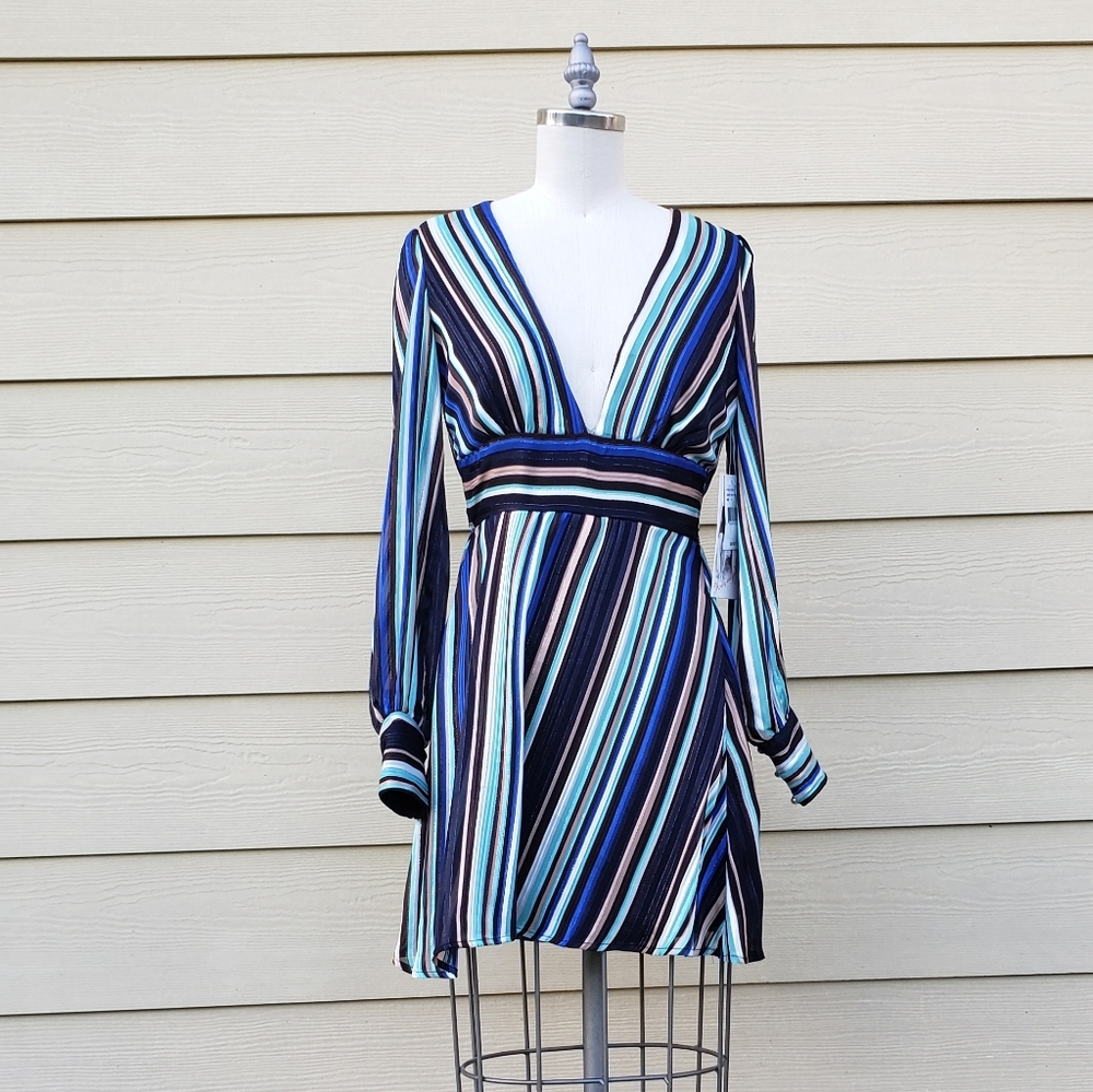NEW Honey&Rosie Vertical Striped Long Sleeve Dress